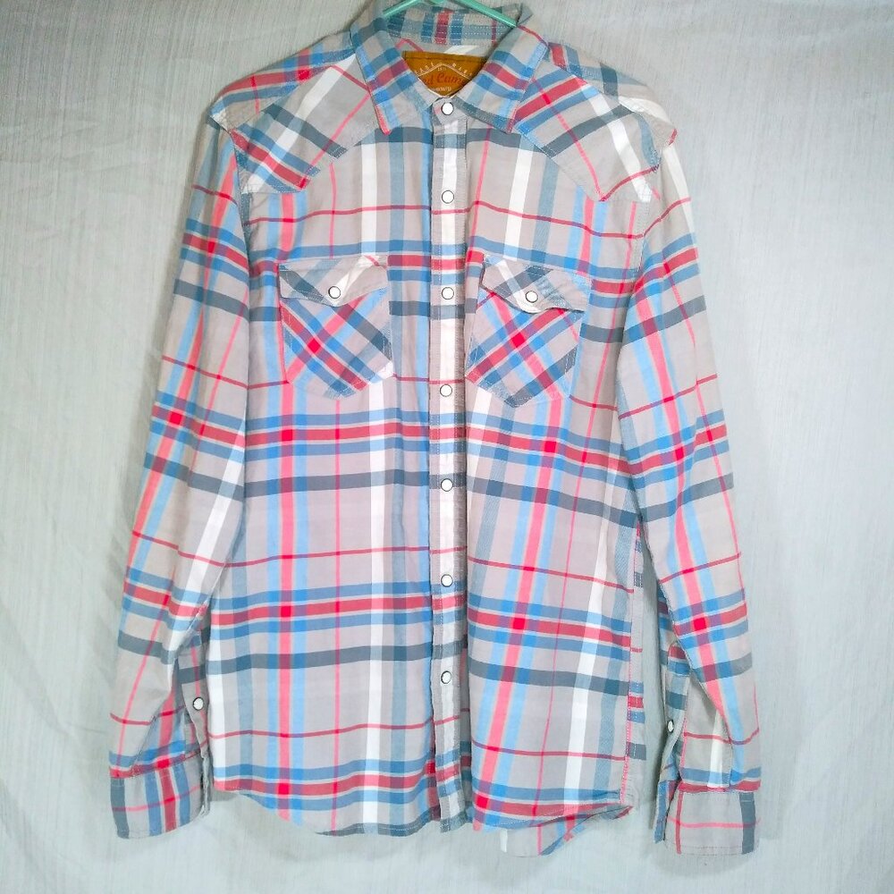 Red Camel Vintage 90's Pearl Snap Multicolor Long Sleeve Shirt Western